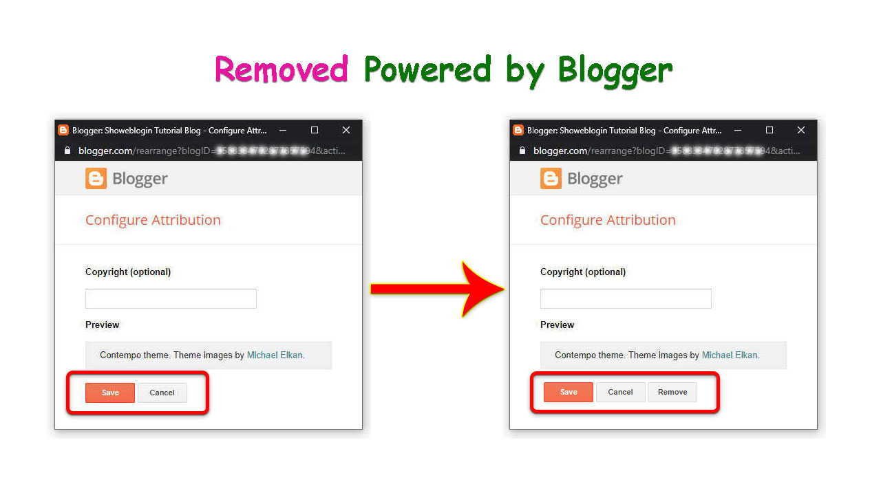 Remove Button Blogger Attribution