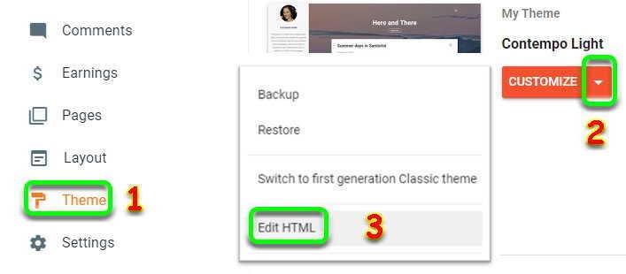 Blogger Theme HTML Edit